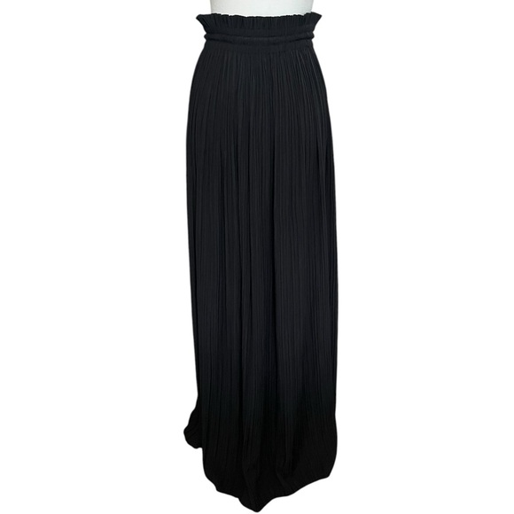 A.L.C Size 6 Black Everly Long Pleated High Ruffled Waist Tie Maxi Skirt NWT - Picture 6 of 13